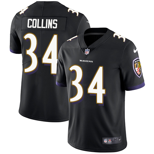 Nike Ravens #34 Alex Collins Black Alternate Men's Stitched NFL Vapor Untouchable Limited Jersey